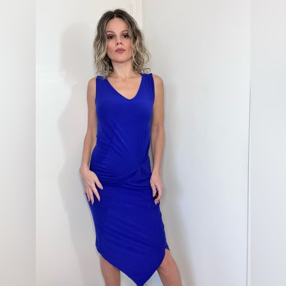 Zero + Maria Cornejo Asymmetric Knot Dress in Blue - Picture 10 of 13